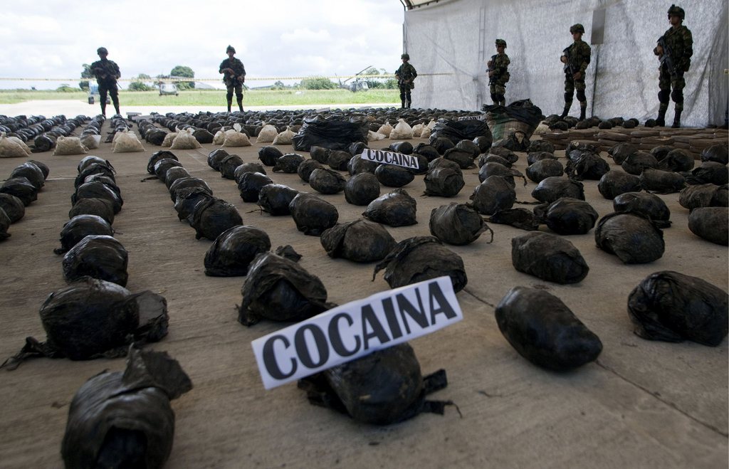 La Colombie est le premier producteur mondial de feuille de coca, composant de base de la cocaïne, avec 96'000 hectares de plantations, et le premier producteur de cette drogue avec 646 tonnes en 2015, selon l'ONU. (Illustration)