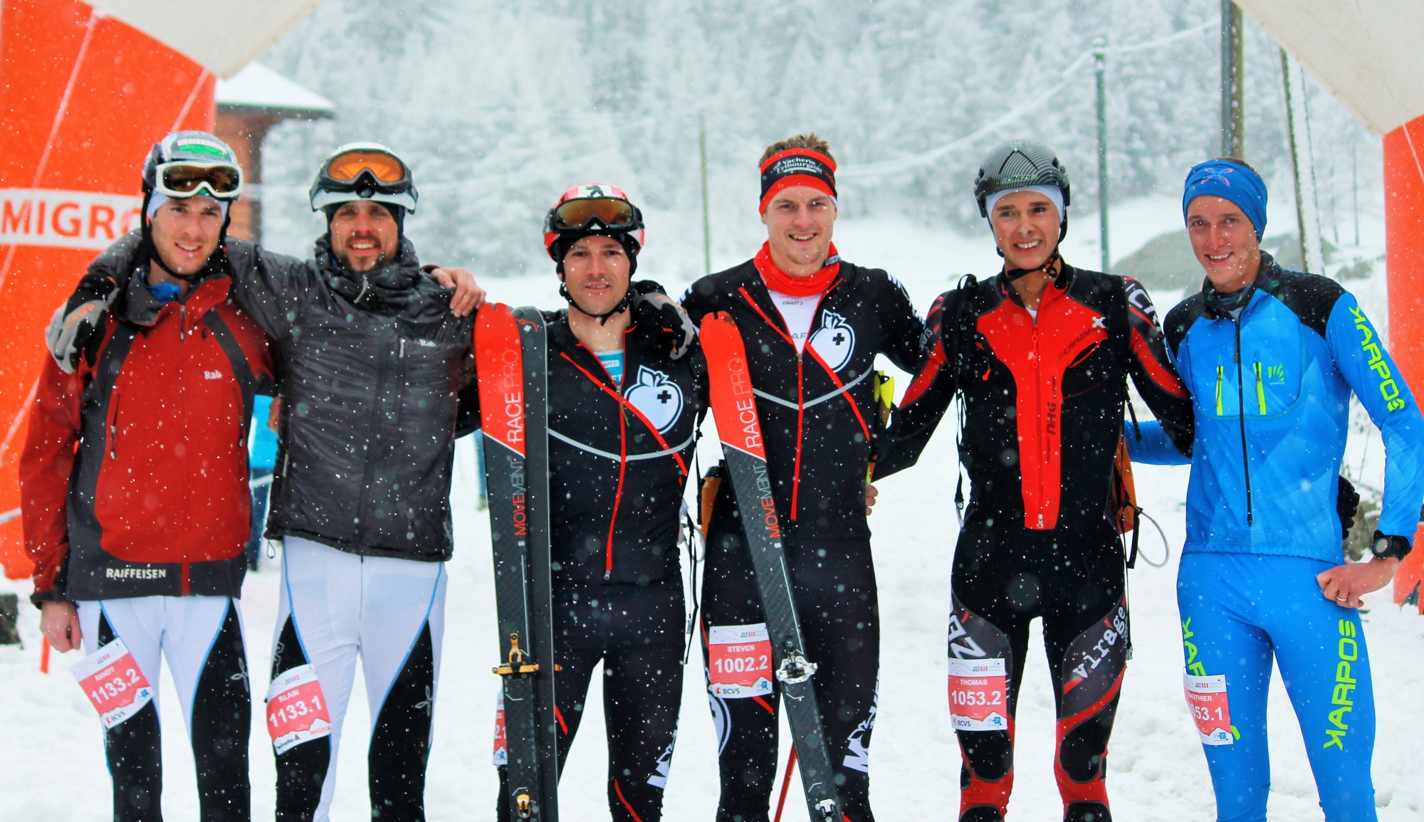 Randy Michaud et Alain Darbellay (2e), Marcel Theux et Steven Girard (vainqueur), Thomas Terrettaz et Gauthier Masset (3e)