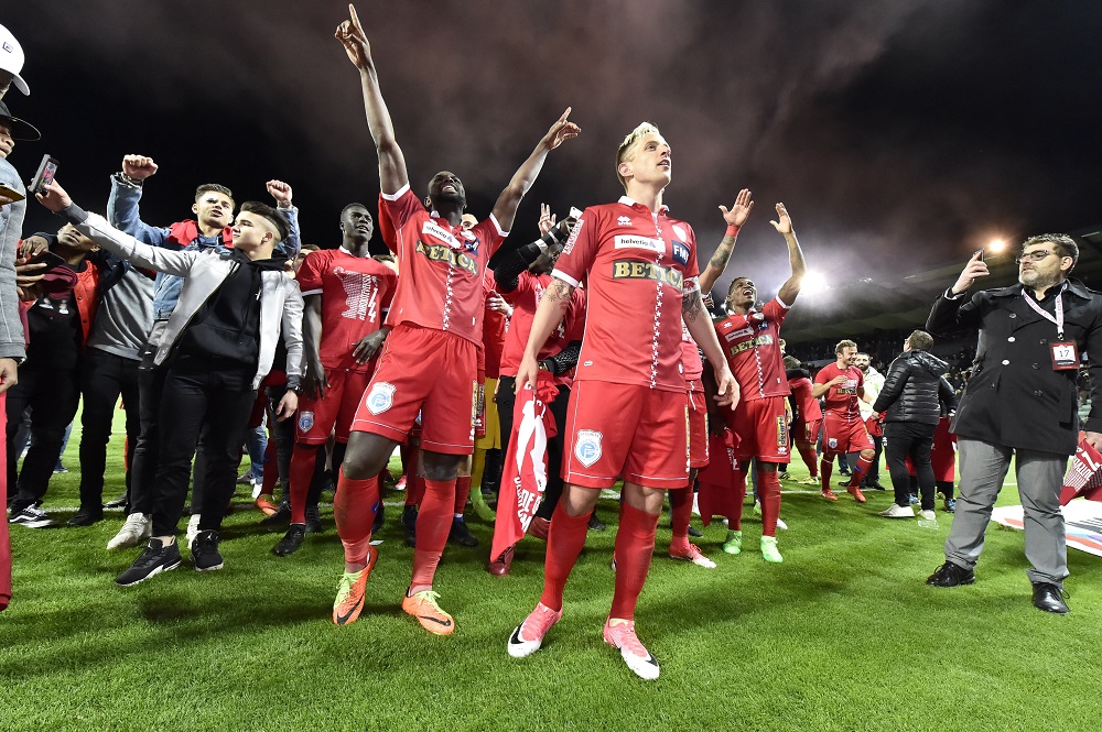 Les joueurs du FC Sion fête leur qualification pour leur 14e finale de Coupe de Suisse.