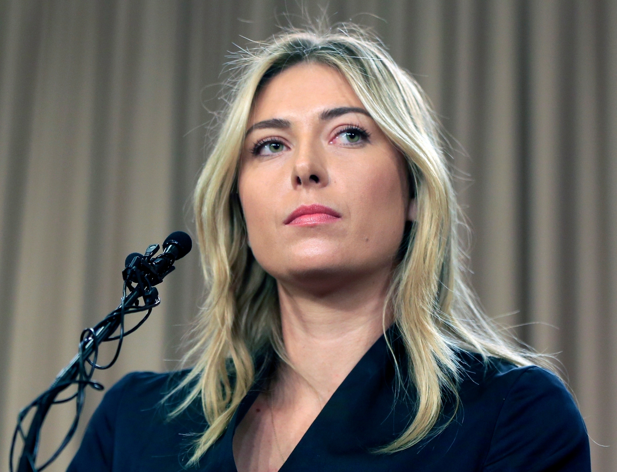 FILE - In this Monday March 7, 2016 file photo, tennis star Maria Sharapova speaks about her failed drug test at the Australia Open during a news conference in Los Angeles. Maria Sharapova will find out the week starting May 15, 2017, if she can compete at the French Open, the French Tennis Federation said. (AP Photo/Damian Dovarganes, File)4 FRENCH OPEN SHARAPOVA