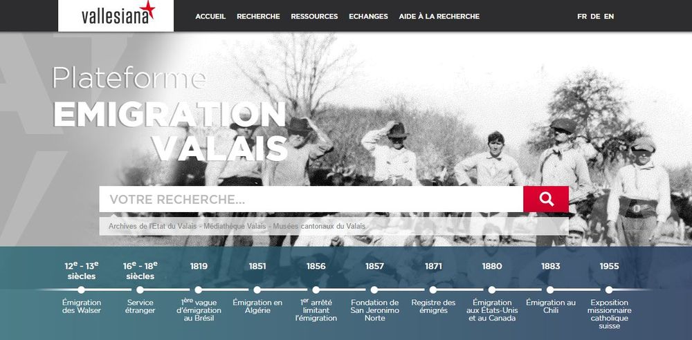 Le nouveau site dédié à l'émigration valaisanne dans l'histoire. 