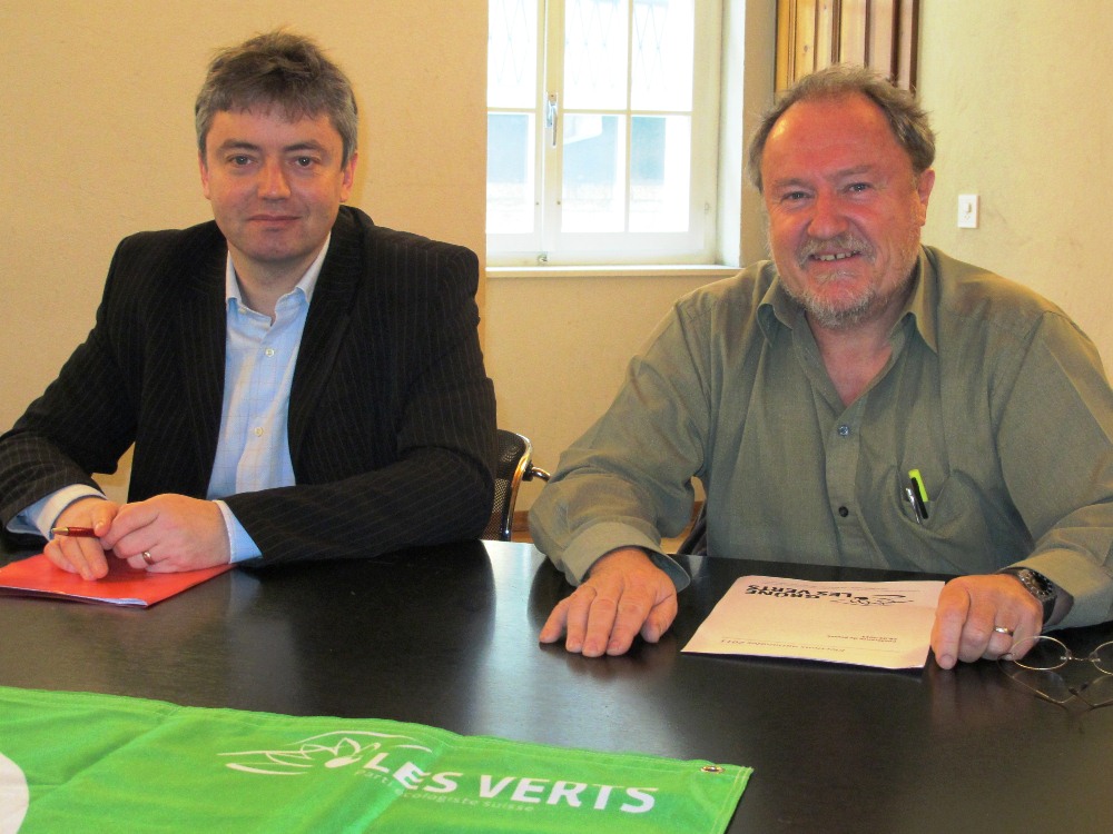 En 2011, Grégoire Raboud (à droite) et Jean-Pascal Fournier avaient annoncé ensemble qu'ils ne feraient pas alliance avec les socialistes pour les élections nationales. 