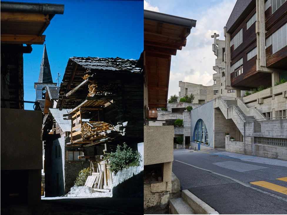 Le traditionnel clocher s'est vu remplacer par l'avant-gardiste église d'Hérémence. 