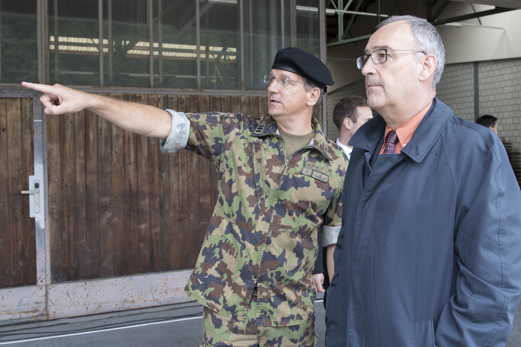 Le conseiller fédéral Guy Parmelin était présent lors de la journée d'information de l'Armée, Berthoud (BE).