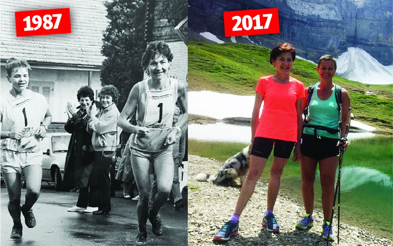 30 ans séparent ces deux images. Mais les deux coureuses n'ont rien perdu de leur allant. 