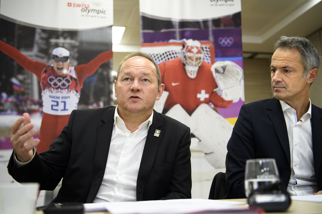 Le président de Swiss Olympic Jürg Stahl et son directeur, Roger Schnegg, ont réitéré leur soutien à Sion 2026 et à son président Jean-Philippe Rochat.