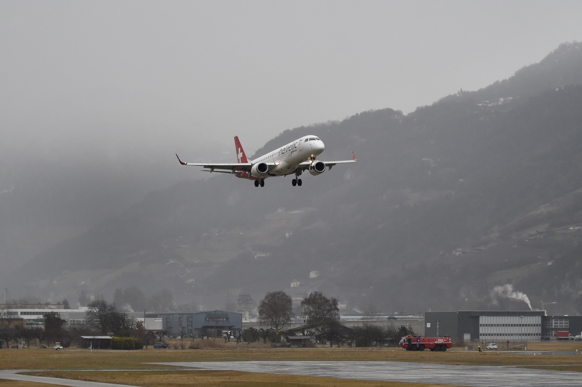 Le premier vol de la liaison Swiss reliant Sion à Londres a eu lieu au début 2017.