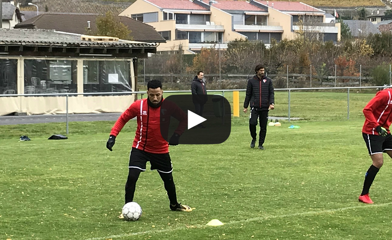 Carlitos a participé à toute la séance d'entraînement du FC Sion cet après-midi.