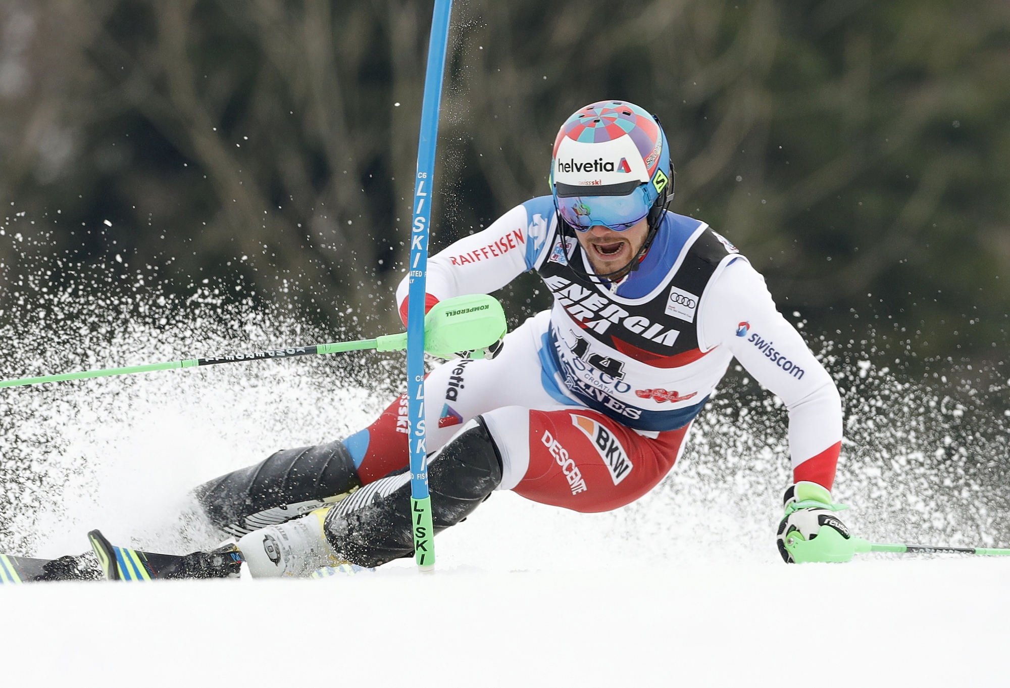 Luca Aerni (photo) et Daniel Yule font désormais partie des sept meilleurs slalomeurs de la planète.