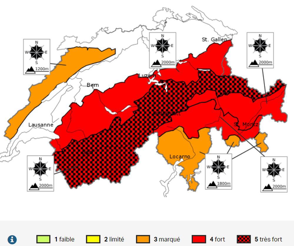 Le danger d’avalanche est de 5 sur 5 sur l’ensemble du Valais. Cette situation pourrait perdurer jusqu’à mardi midi, au plus tôt.