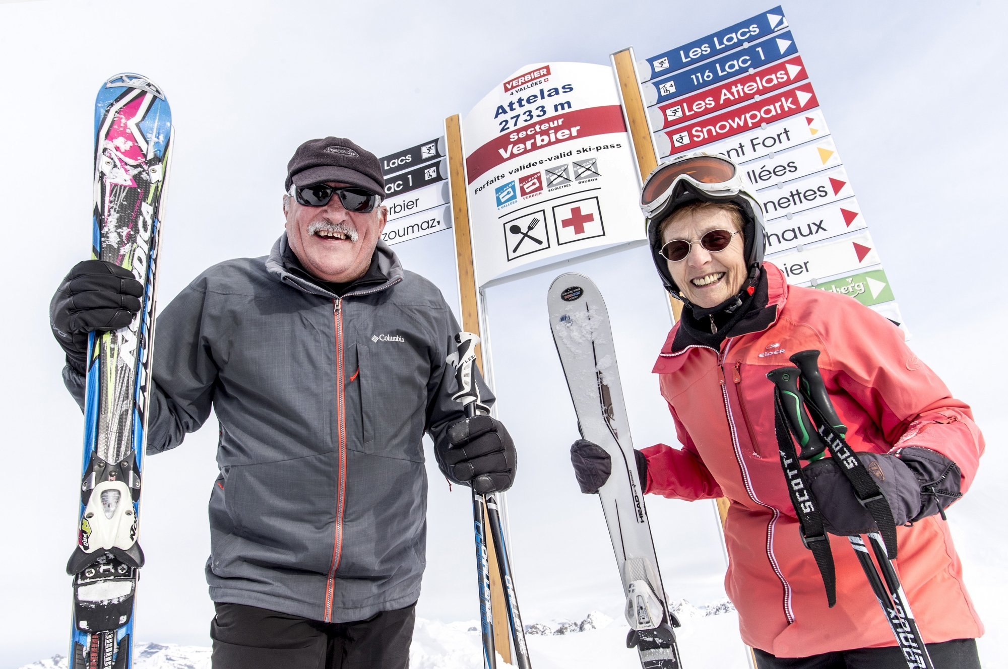 Willy Baillifard et Suzanne Dorsaz-Darbellay pratiquent le ski quasiment tous les jours sur leur domaine préféré, à Verbier.