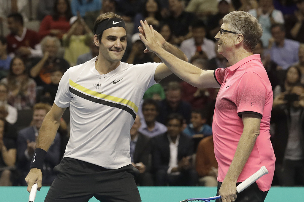 Déjà associés et victorieux l'an dernier à Seattle lors du "Match for Africa IV", Roger Federer et Bill Gates ont remporté ce double 6-3.