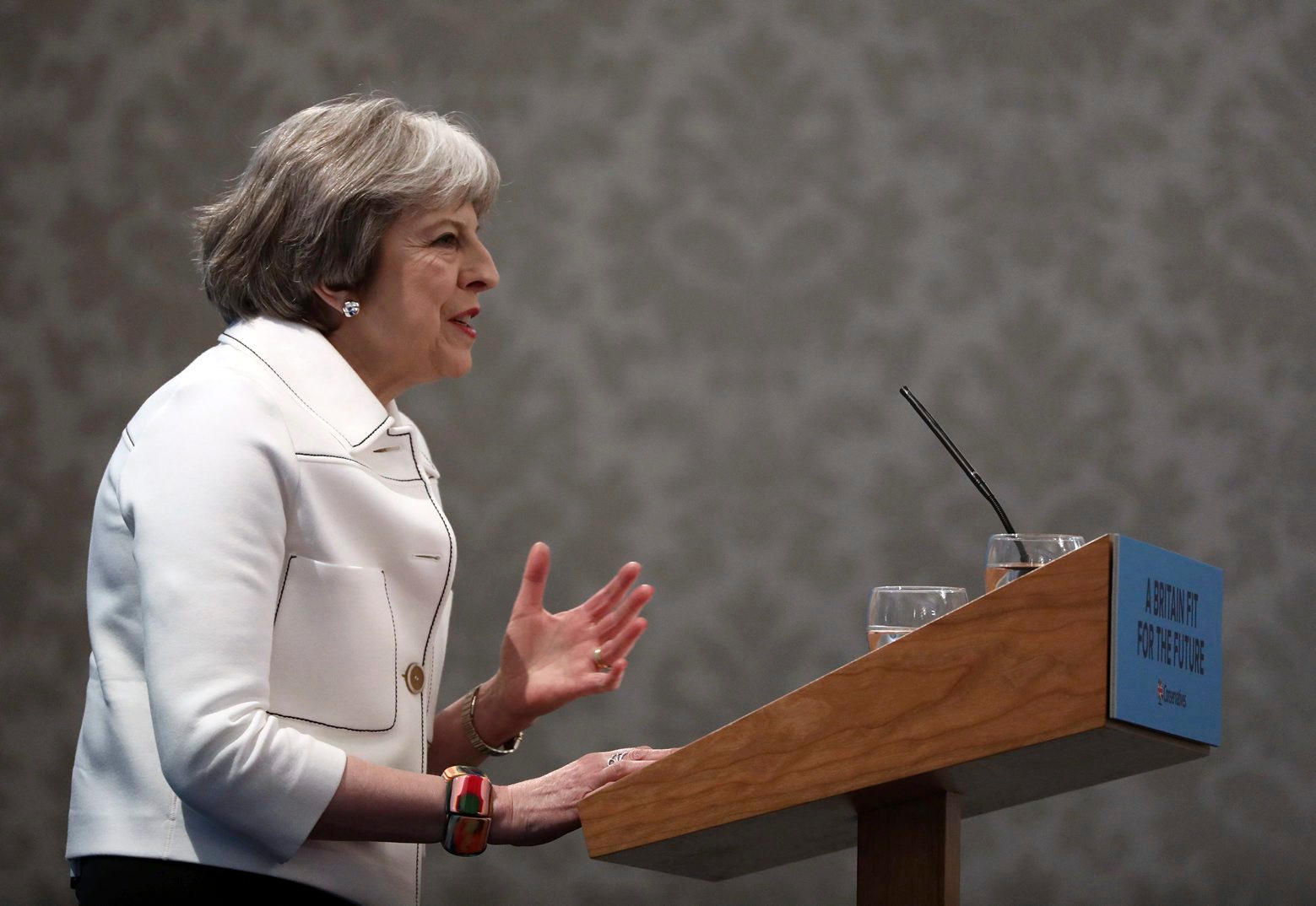 Britain's Prime Minister Theresa May, speaks during the Conservative Party's Spring Forum in central London, Saturday, March 17, 2018. (Simon Dawson/Pool Photo via AP) Britian Conservatives