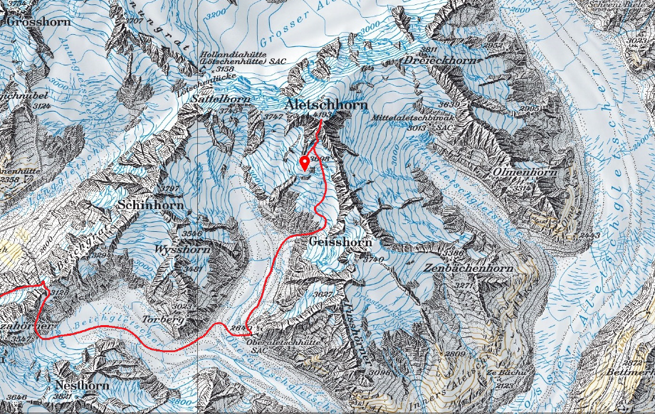 L'accident s'est produit au pied de l'Aletschhorn.
