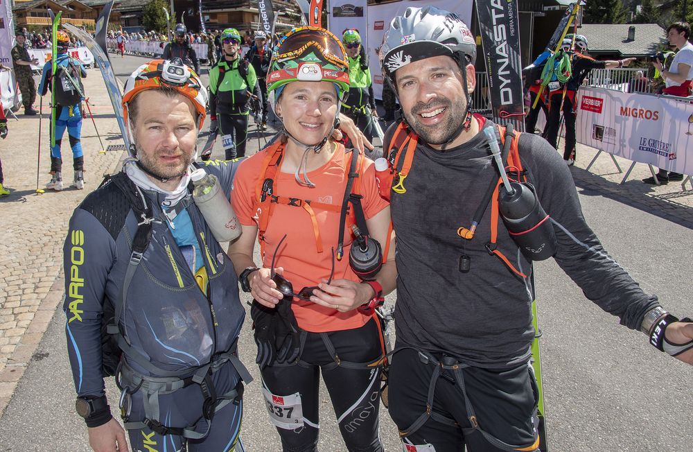 Olivier Juillerat, Aline Favre et Frédéric Favre ont rejoint Verbier dans un bel esprit de cordée.