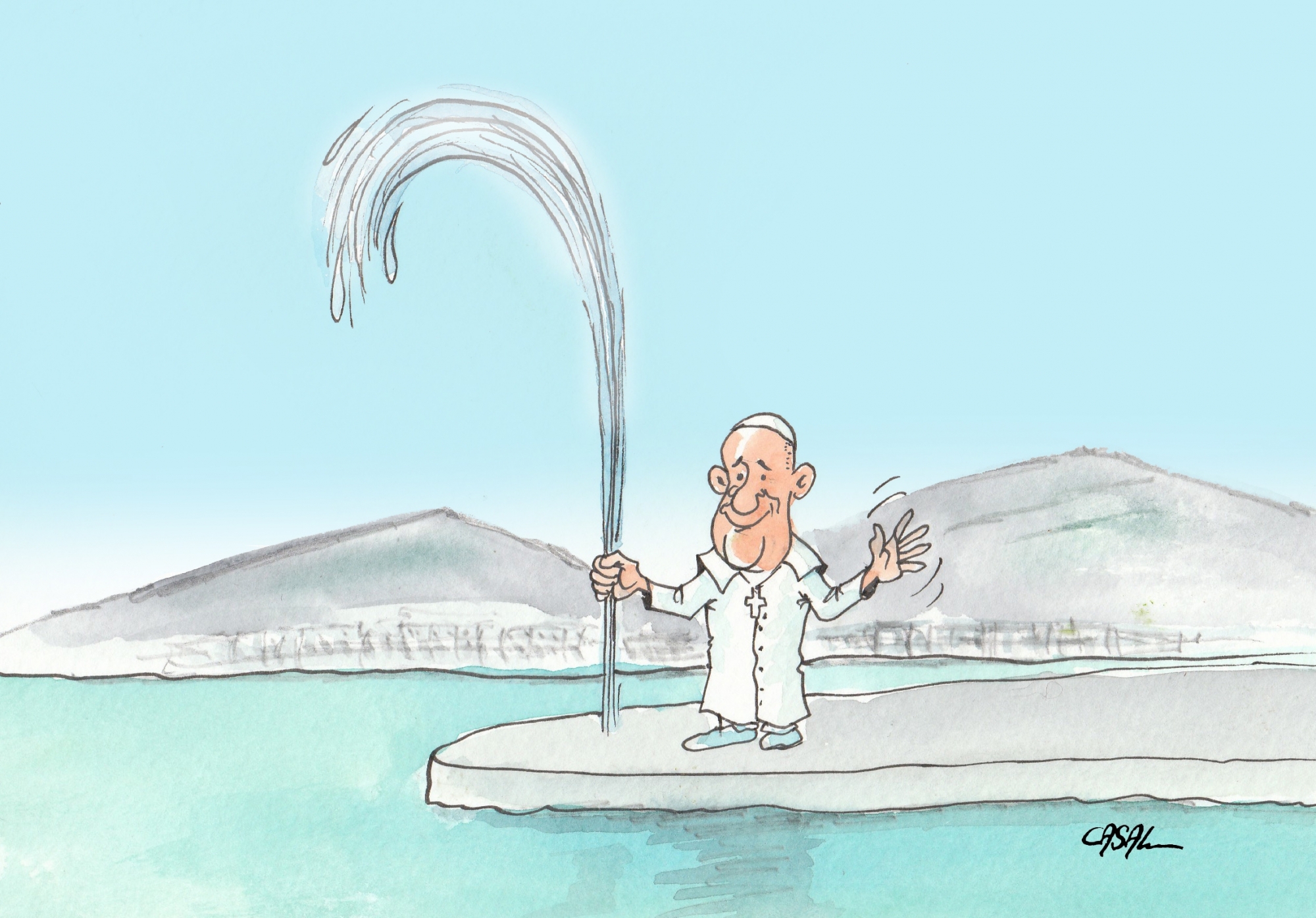 Visite du Pape: de l'eau bénite pour Genève.