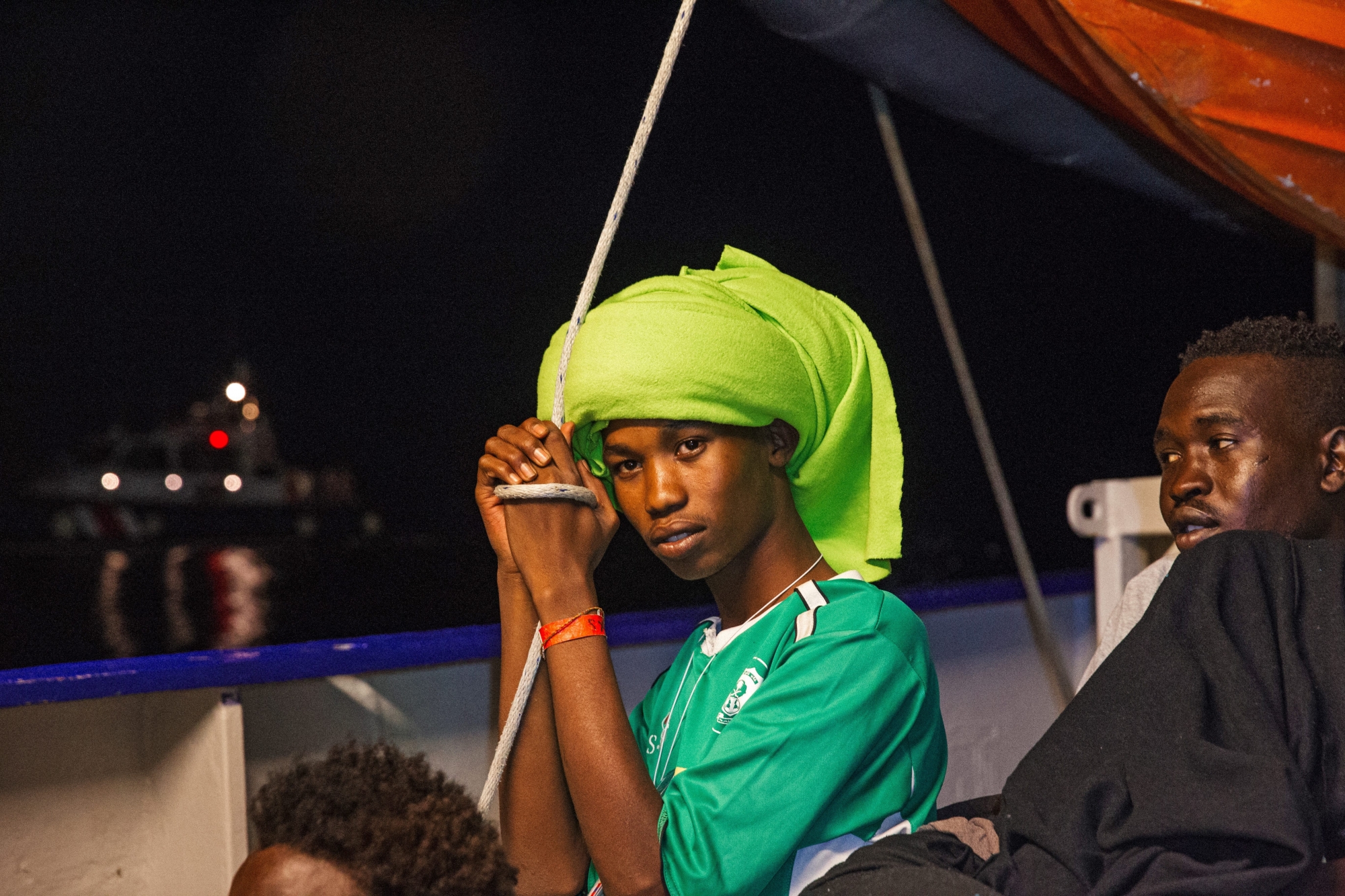 epa06838211 A handout photo made available by German NGO 'Mission Lifeline' on 25 June 2018 shows migrants aboard the NGO's rescue vessel 'Lifeline' in the Mediterranean, 25 June 2018. Members of the German parliament Bundestag on 25 June reported from their visit to the ship saying they witnessed a 'catastrophic' situation. Both Italy and Malta deny the ship an entry to one of their country's ports.  EPA/Felix Weiss / HANDOUT  HANDOUT EDITORIAL USE ONLY/NO SALES AT SEA MIGRATION LIFELINE