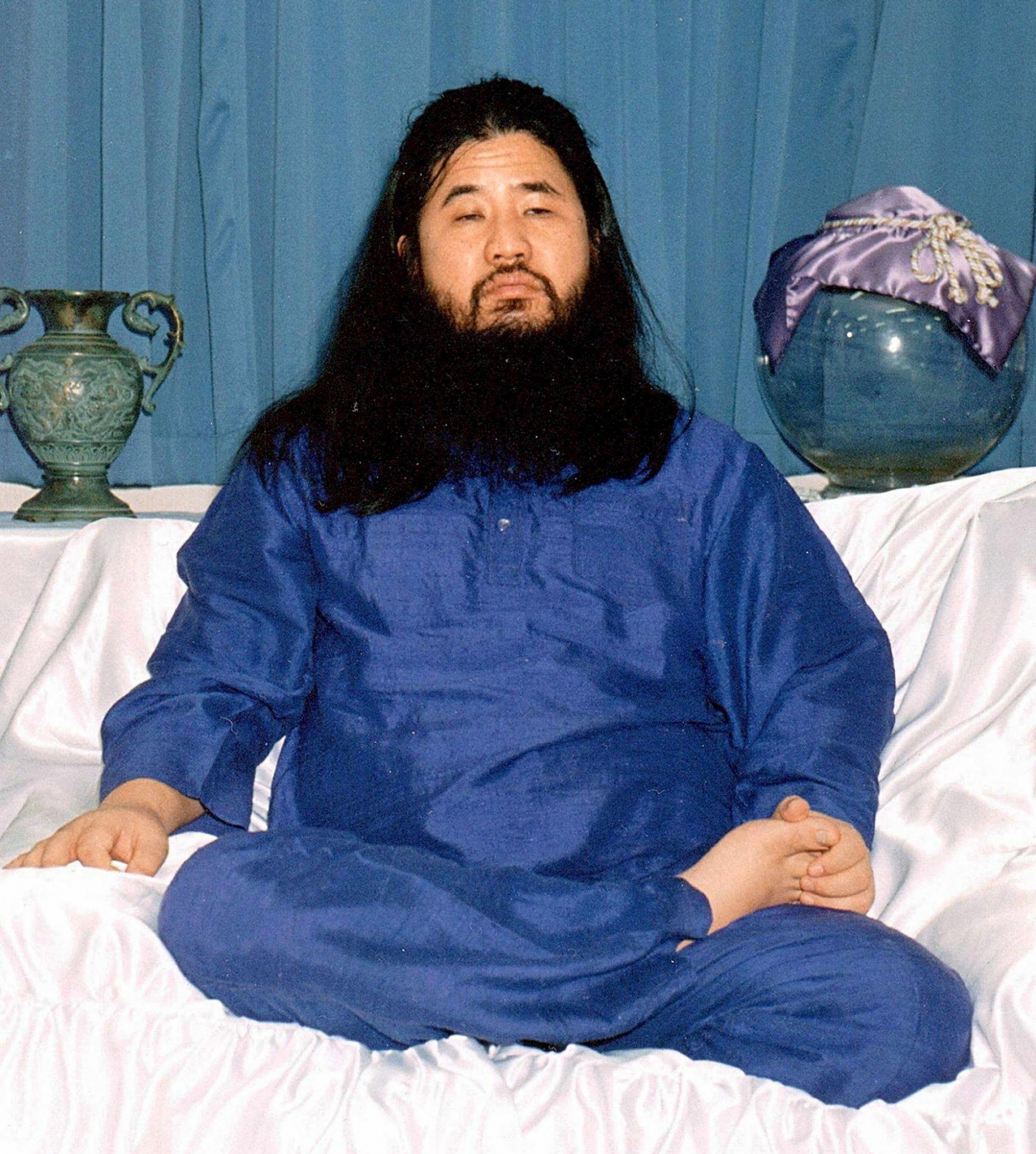 epa06868010 (FILE) - This undated file photo shows leader of Aum Supreme Truth cult Shoko Asahara at an unknown location (reissued 06 July 2018). Sohoko Asahara and seven other members of Aum Shinrikyo were on 06 July were executed for their involvement in spreading the deadly Nazi-invented Sarin nerve gas in Tokyo's subway in 1995, killing 12 people and injuring thousands of others. JAPAN OUT  EDITORIAL USE ONLY/NO SALES/NO ARCHIVES (FILE) JAPAN PUNISHMENT TERROR