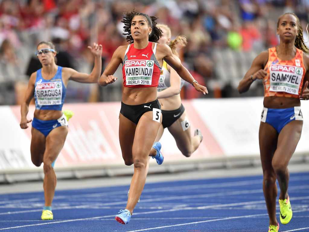 Mujinga Kambundji, ici lors de la qualification pour la finale du 200mètres, n'a pas réussi à ramener une médaille pour la Suisse. 