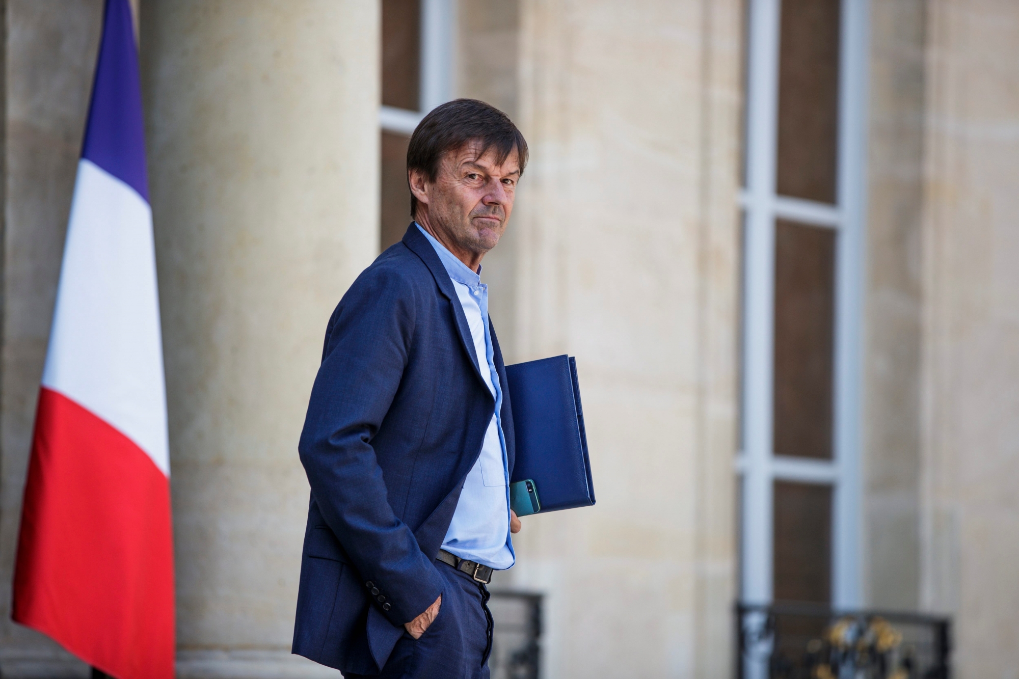 epa06978103 (FILE) - French Minister for Ecological and Inclusive Transition Nicolas Hulot leaves the Elysee palace after the weekly cabinet meeting in Paris, France, 25 July 2018 (reissued 28 August 2018). According to reports, Hulot has resigned live on radio.  EPA/CHRISTOPHE PETIT TESSON (FILE) FRANCE ENVIRONMENT MINISTER RESIGNATION
