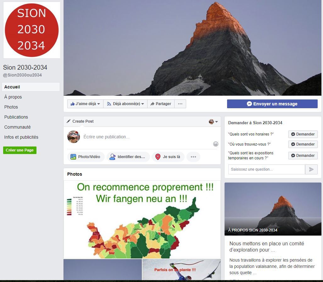 La page Facebook Sion 2030 est devenue Sion 2030-2034.