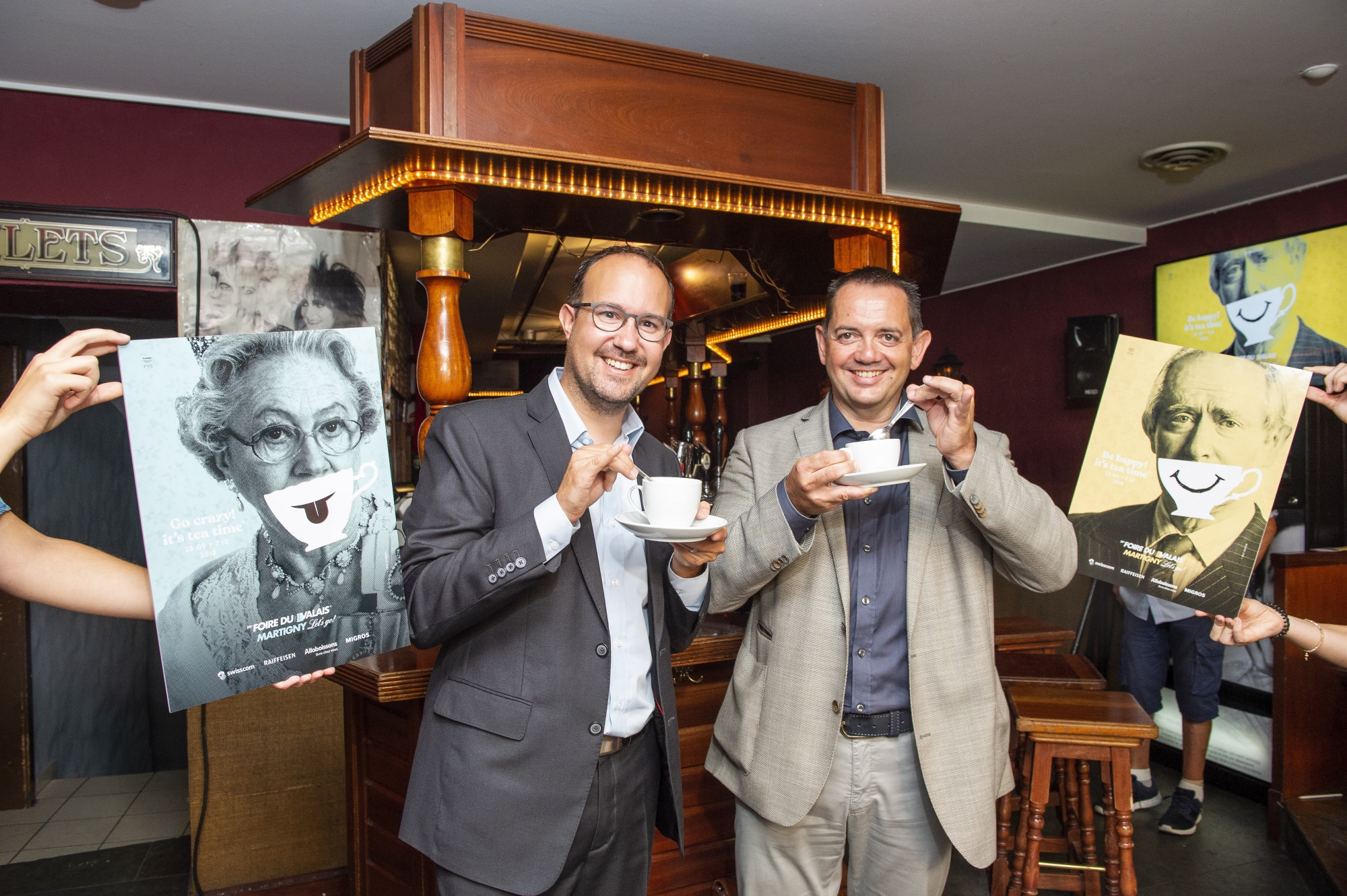 Comme le démontrent, tea time oblige, David Genolet et Vincent Claivaz, la 59e Foire du Valais conviera ses visiteurs à se mettre à l'heure britannique.