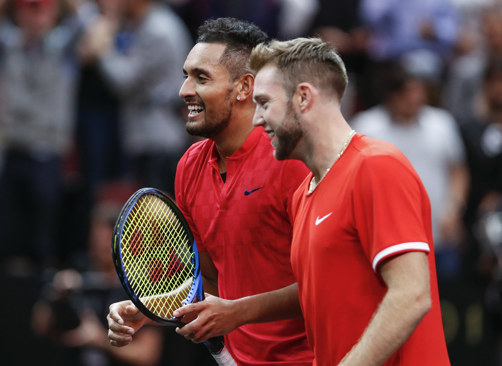 Le double formé de l'Australien Nick Kyrgios et de l'Américain Jack Sock a dominé le Belge David Goffin et le Bulgare Grigor Dimitrov en deux sets.