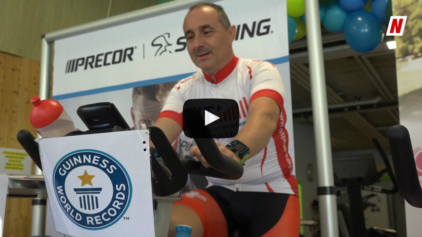 Eric Vouillamoz va passer sept jours sur son vélo de spinning pour décrocher un record du monde.