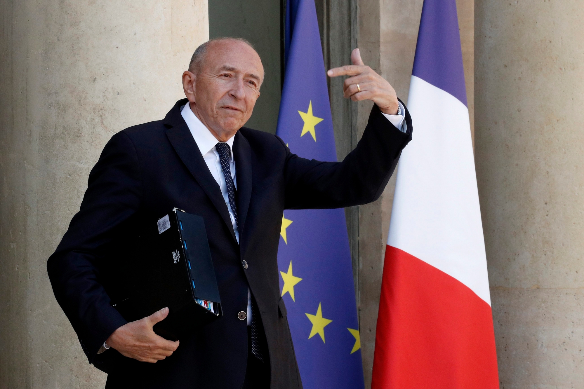 epa07065682 (FILE) French Interior Minister Gerard Collomb leaves the Elysee palace following the weekly cabinet meeting in Paris, France, 03 August 2018 (reissued 03 October 2018). French President Emmanuel Macron accepted the resignation of the interior minister Gerard Collomb on 03 October 2018 and asked Edouard Philippe, French Prime Minister, to assume the responsibilities in the interim.  EPA/YOAN VALAT (FILE) FRANCE INTERIOR MINISTER RESIGNATION