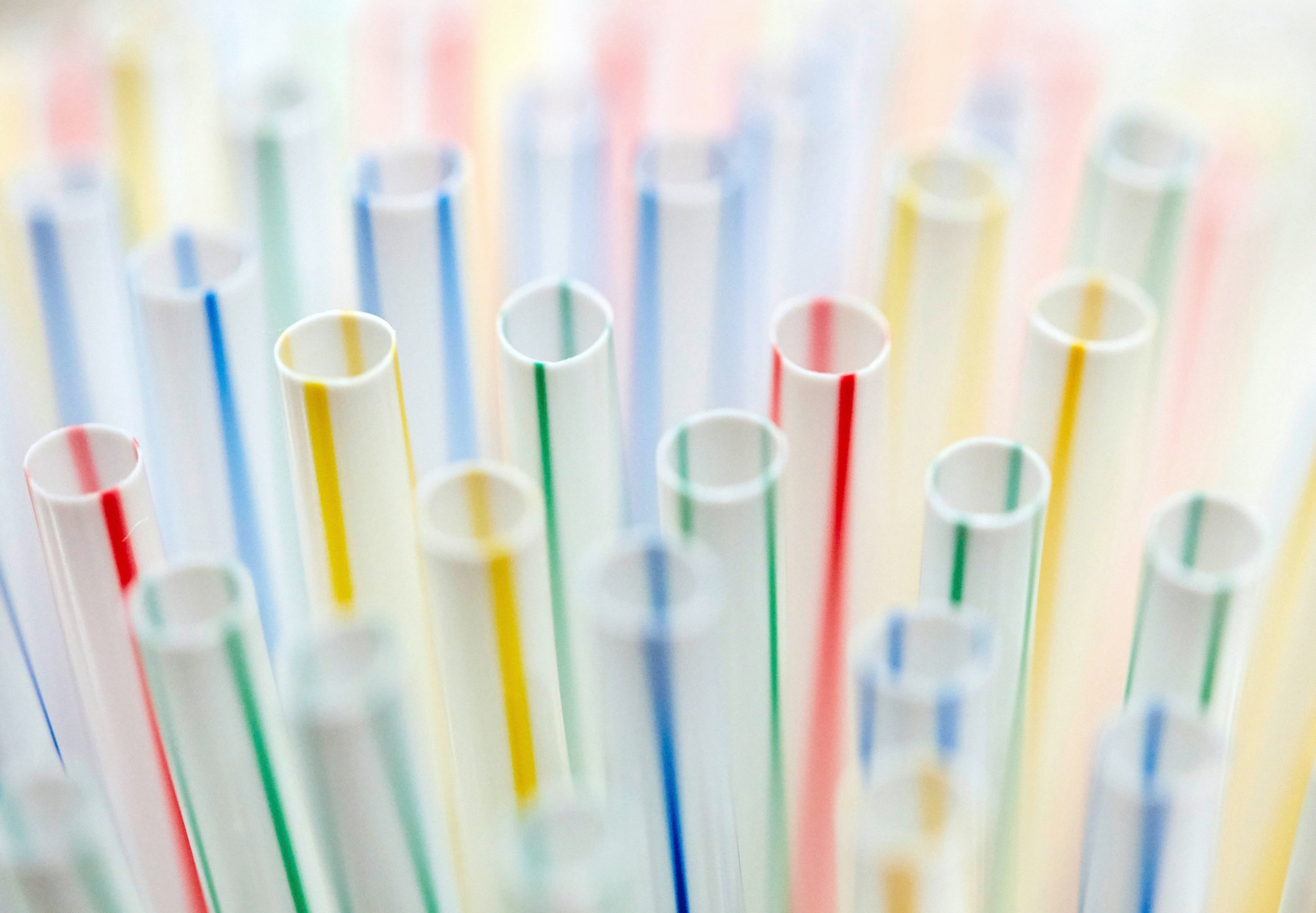 epa06769569 A close-up of plastic straws in Berlin, Germany, 28 May 2018. The EU Commission presented its Plastics Strategy on 28 May 2018 to ban single-use products, like plastic utensils, straws, coffee stirrers and cotton swabs, in the fight against plastic waste which is a main source of environmental pollution because they are used only once, hard to collect for recycling and can kill animals, fish and sea turtles when they swallow plastic straw.  EPA/HAYOUNG JEON GERMANY EU PLASTIC STRATEGY