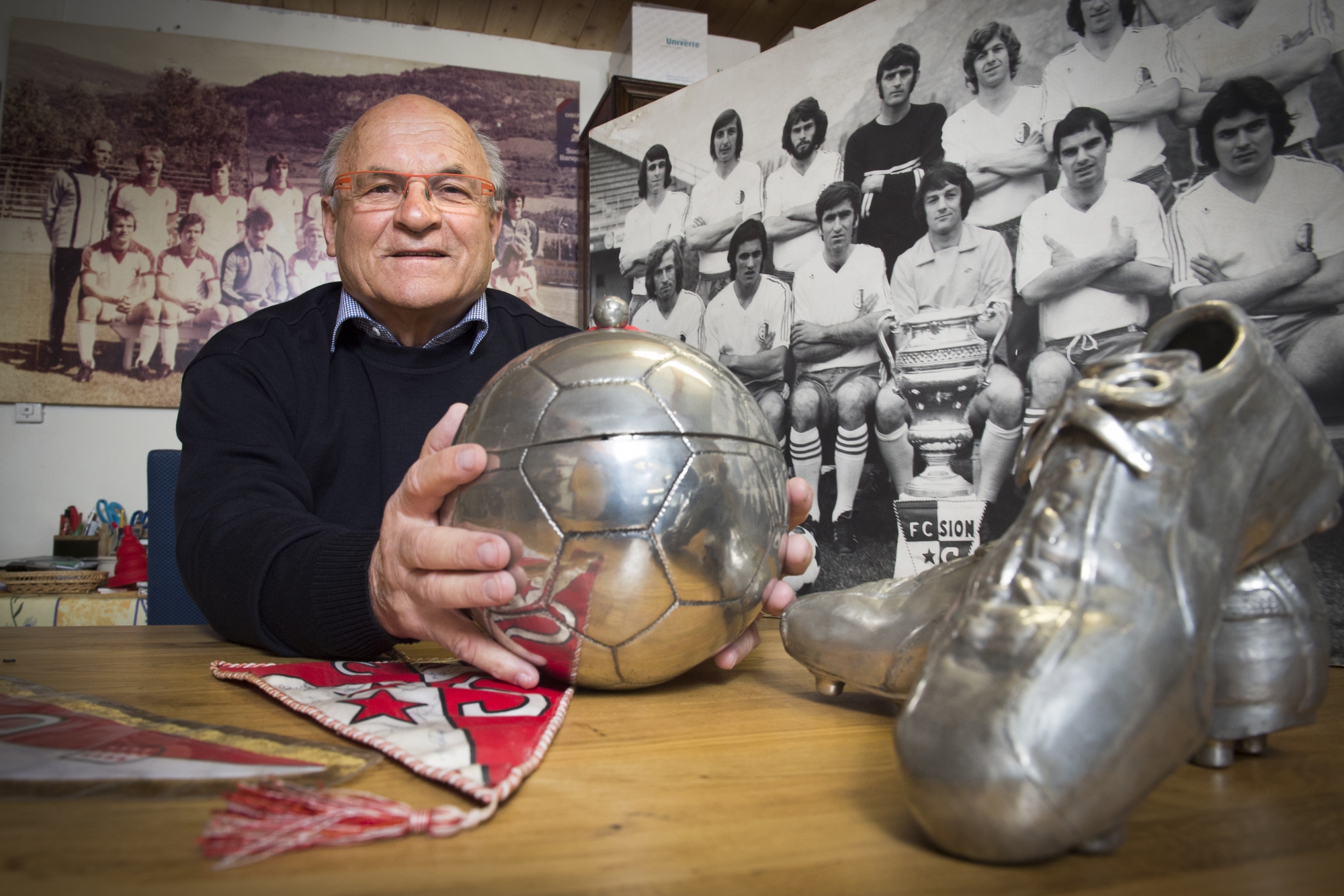 Fernand Luisier conserve des souvenirs d'une carrière entièrement vécue sous le maillot du FC Sion.
