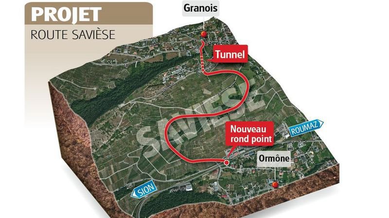 La route de contournement prévue partirait d'Ormône pour rejoindre le coeur de Granois.