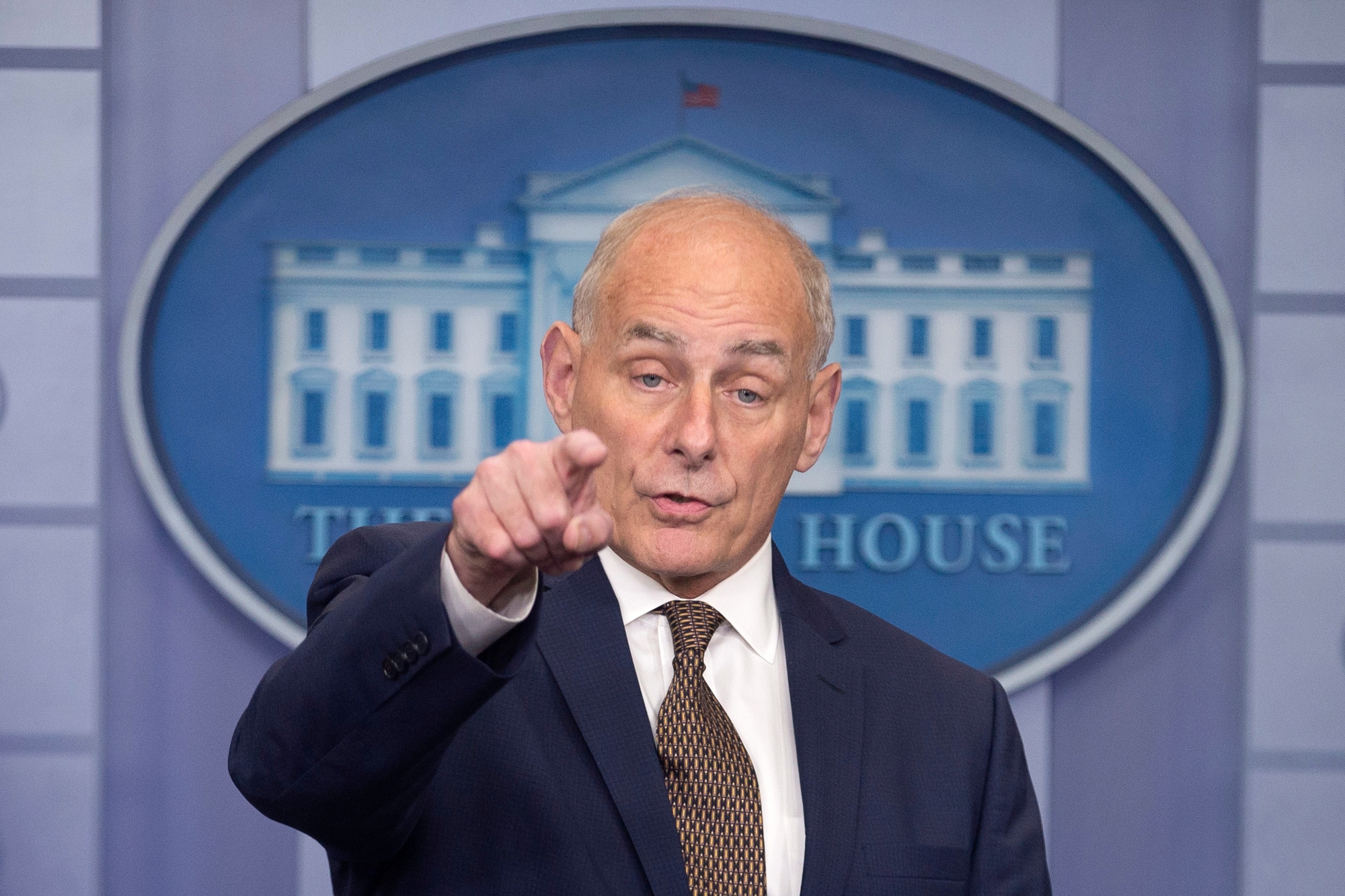 epa07214794 (FILE) - White House Chief of Staff John Kelly attends a news conference in which he spoke on relief aid in Puerto Rico, Trump's nuclear policy and North Korea, among other issues; in the James Brady Press Briefing Room of the White House in Washington, DC, USA, 12 October 2017 (reissued 07 December 2018). US media reports on 07 December 2018 state John Kelly may resign in coming days. Kelly replaced former White House Chief of Staff Reince Priebus as chief in summer 2018.  EPA/MICHAEL REYNOLDS (FILE) USA POLITICS JOHN KELLY