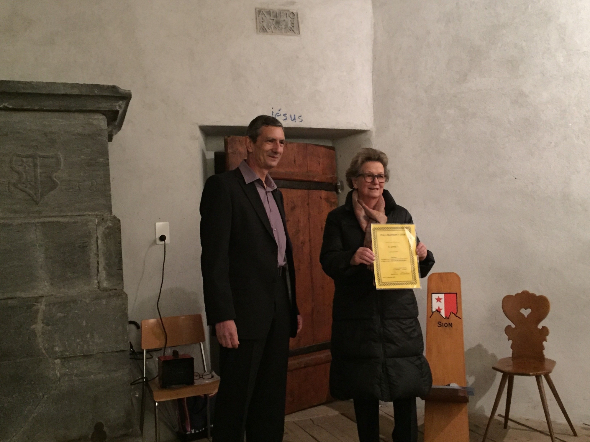 François Mariéthoz, président de Sedunum Nostrum, s'est vu remettre un prix de la Fondation Blondin. 