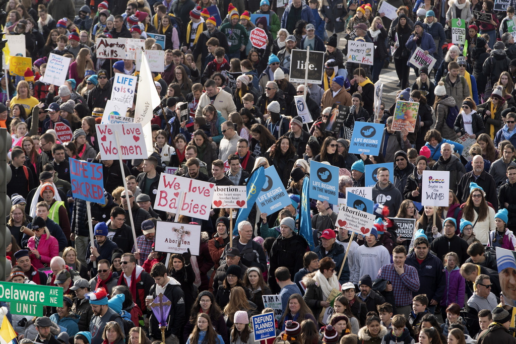 Comme chaque année, le cortège de la "Marche pour la vie" se tient à Washington. Il part du National Mall pour rejoindre le bâtiment de la Cour suprême, près du Congrès