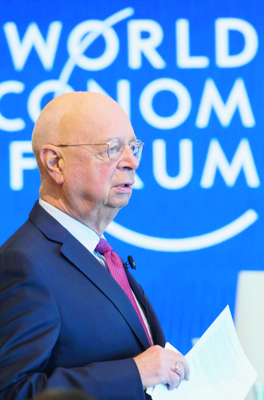 German Klaus Schwab, Founder and Executive Chairman of the World Economic Forum, WEF, arrives for a press conference, in Cologny near Geneva, Tuesday, January 15, 2019. The World Economic Forum today unveiled the programme for its Annual Meeting in Davos, Switzerland, including the key participants, themes and goals. The overarching theme of the Meeting, which will take place from 22 to 25 January, is "Globalization 4.0". (KEYSTONE/Laurent Gillieron) SWITZERLAND WEF 2019 DAVOS