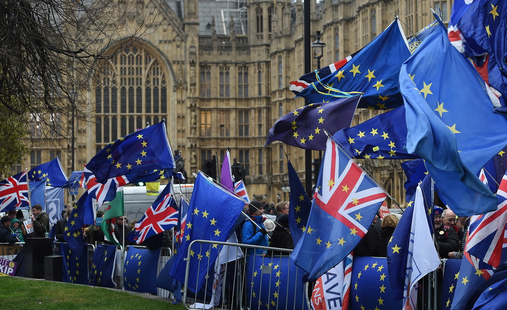 Tout semble les opposer, mais militants pro et anti-Brexit se sont unis devant le Parlement britannique contre l'accord de divorce, rejeté mardi soir.