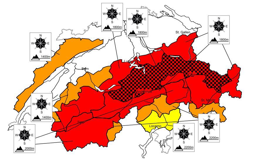 La grande majorité du Valais se trouve en zone rouge de danger d'avalanche.