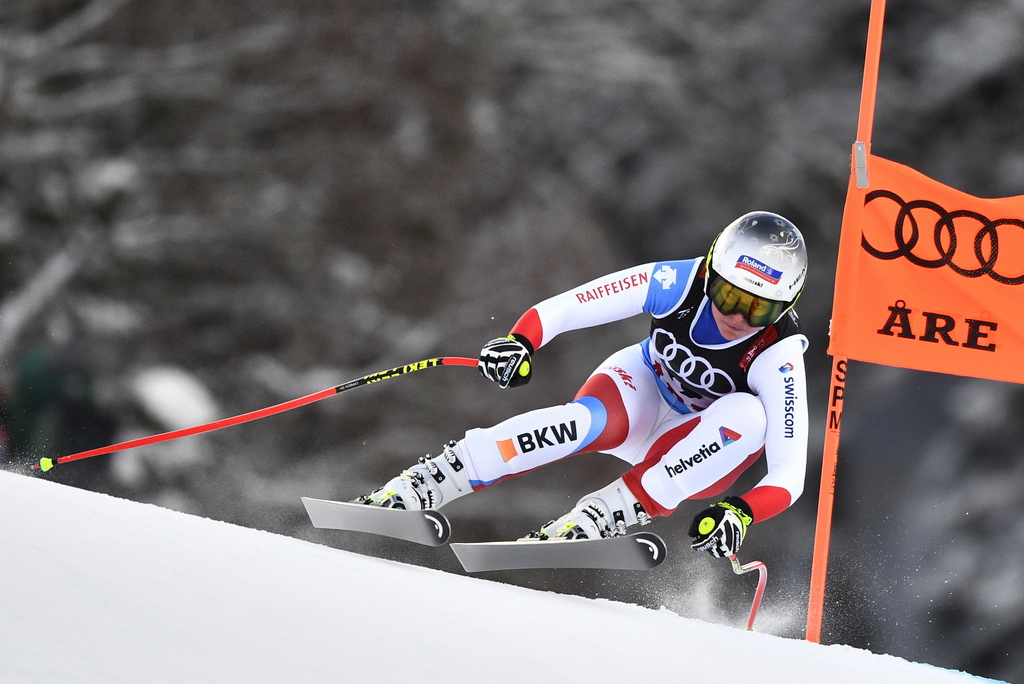 Malgré une petite erreur, Corinne Suter a terminé deuxième de la descente dames des Mondiaux d’Are, en Suède.