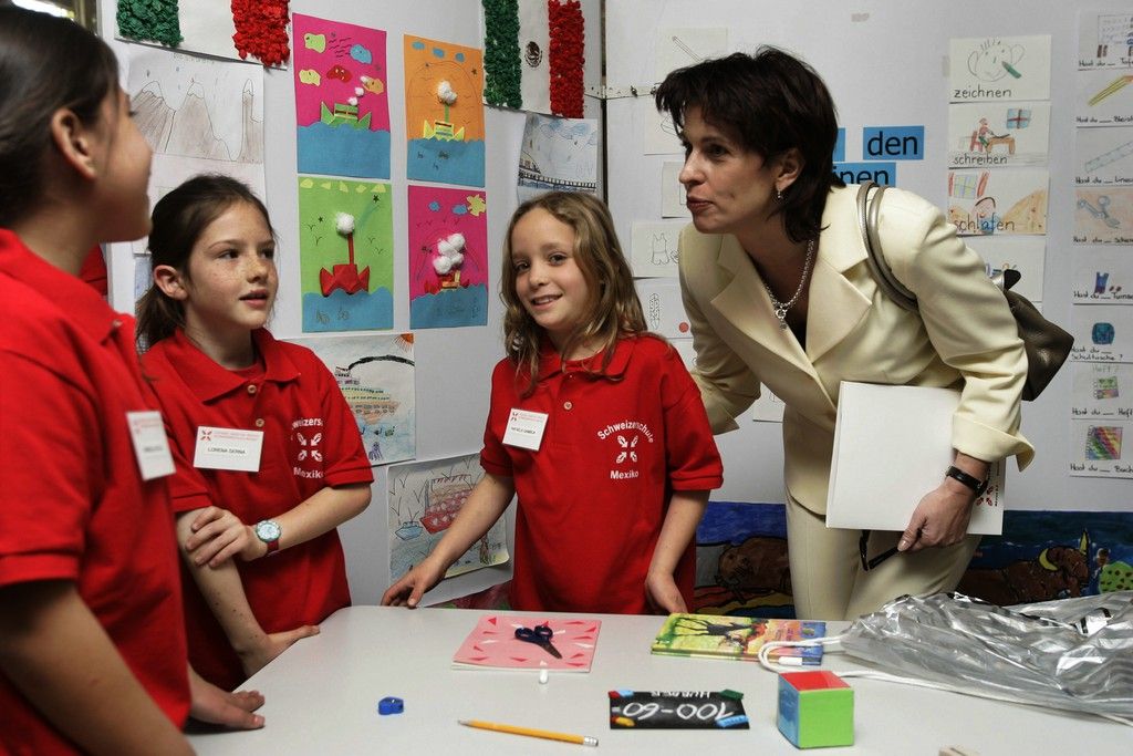 Doris Leuthard était déjà passée en 2008 visité l'école suisse de Mexico. 