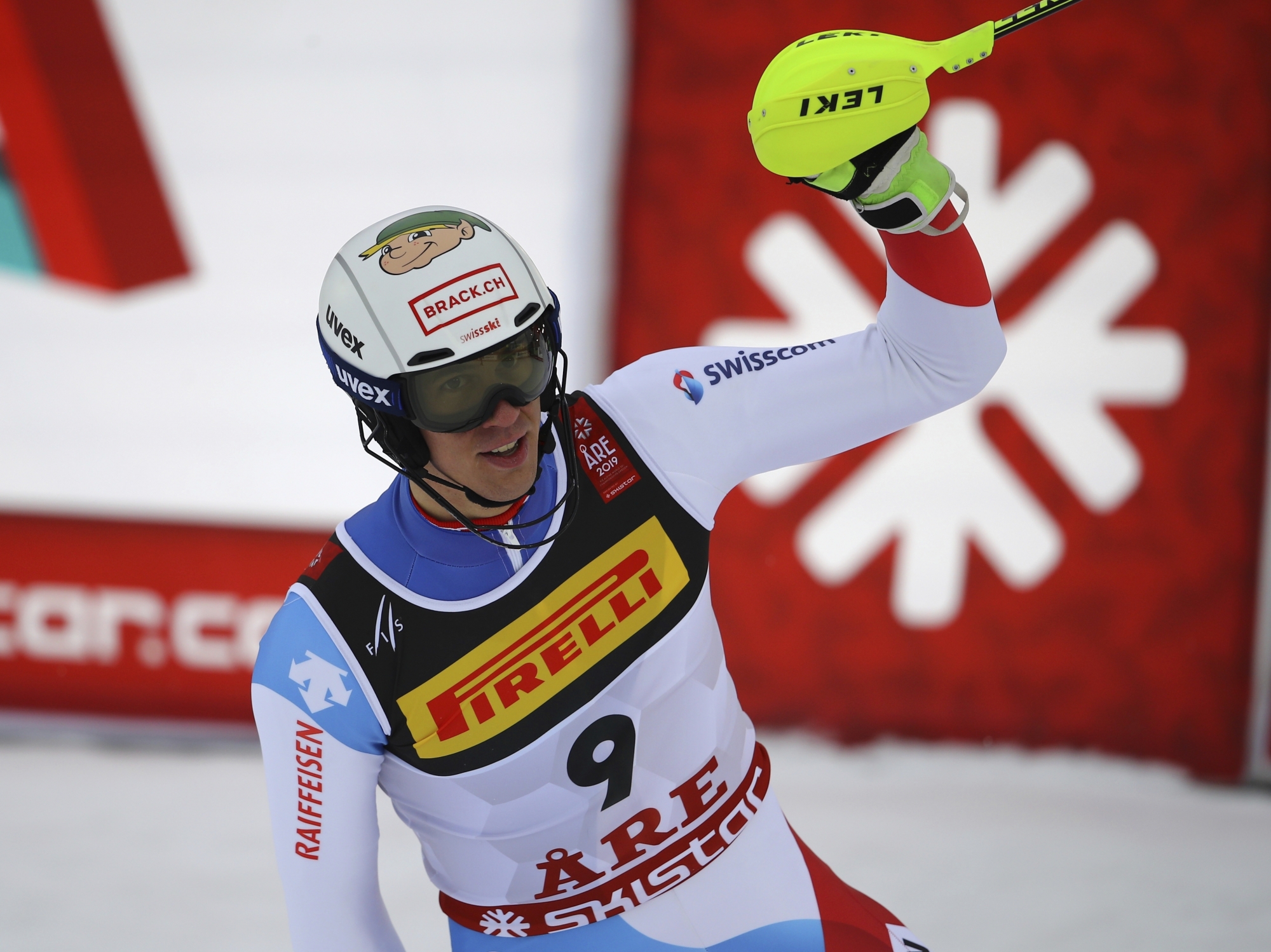 Ramon Zenhäusern, 5e et meilleur Suisse du slalom dimanche. 