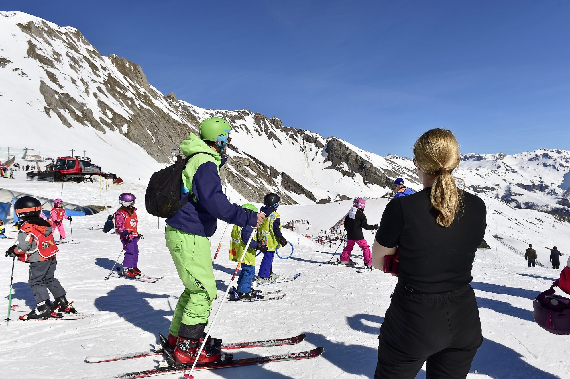 Il n'est pas rare de croiser des gens en t-shirt sur les pistes, comme ici, le 27 février à Anzère.