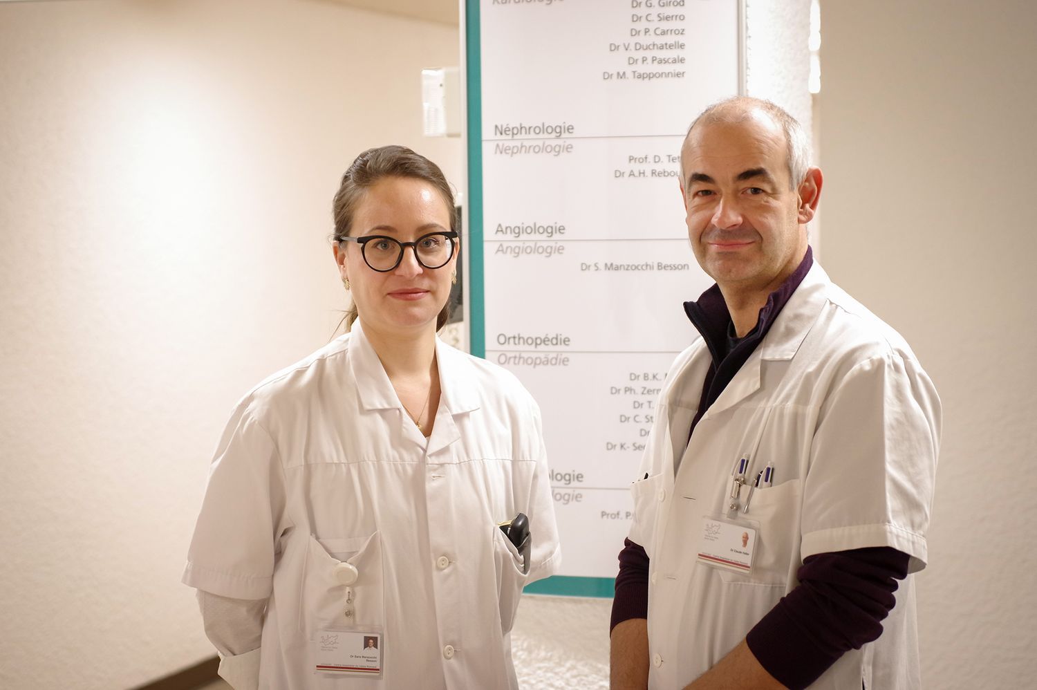 La Dre Sara Manzocchi Besson, médecin-cheffe, Service d’angiologie de Sion, et le Dr Claude Haller, médecin-chef de service, Service de chirurgie vasculaire, CHVR, annoncent le développement de l’unité d’angiologie à Sion.