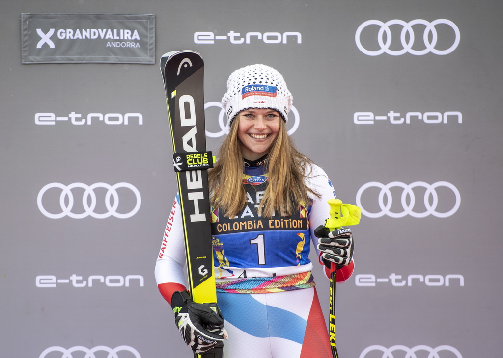 Corinne Suter s'était déjà imposée la veille en descente.