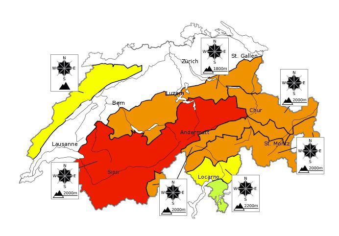 Attention danger: tout le Valais est en zone rouge.