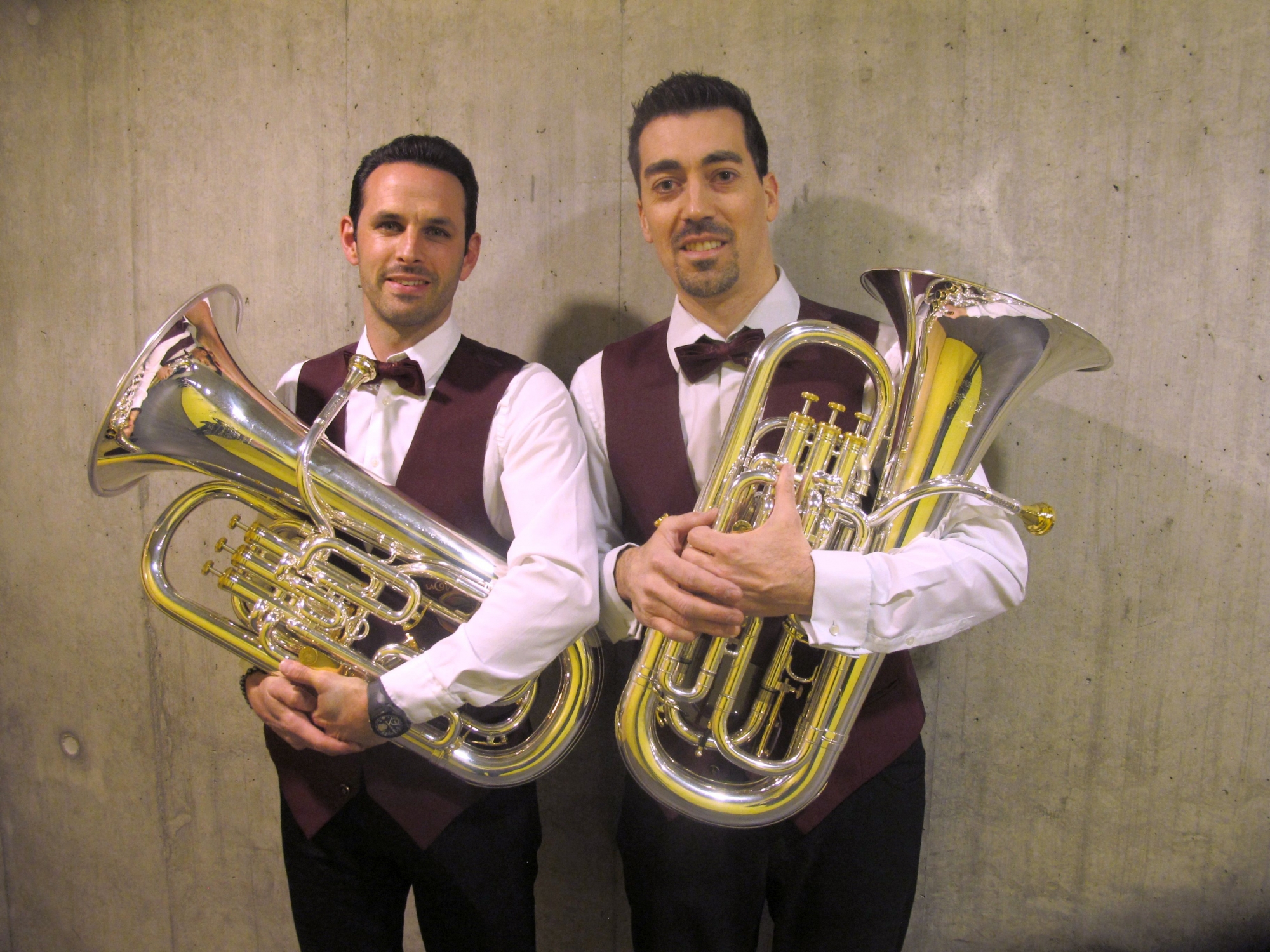 En interprétant avec brio le duo inédit «Epic Euphoniums», Nicolas Rey et Fabien Décaillet (à dr.) ont mis un peu plus en lumière leur instrument favori.