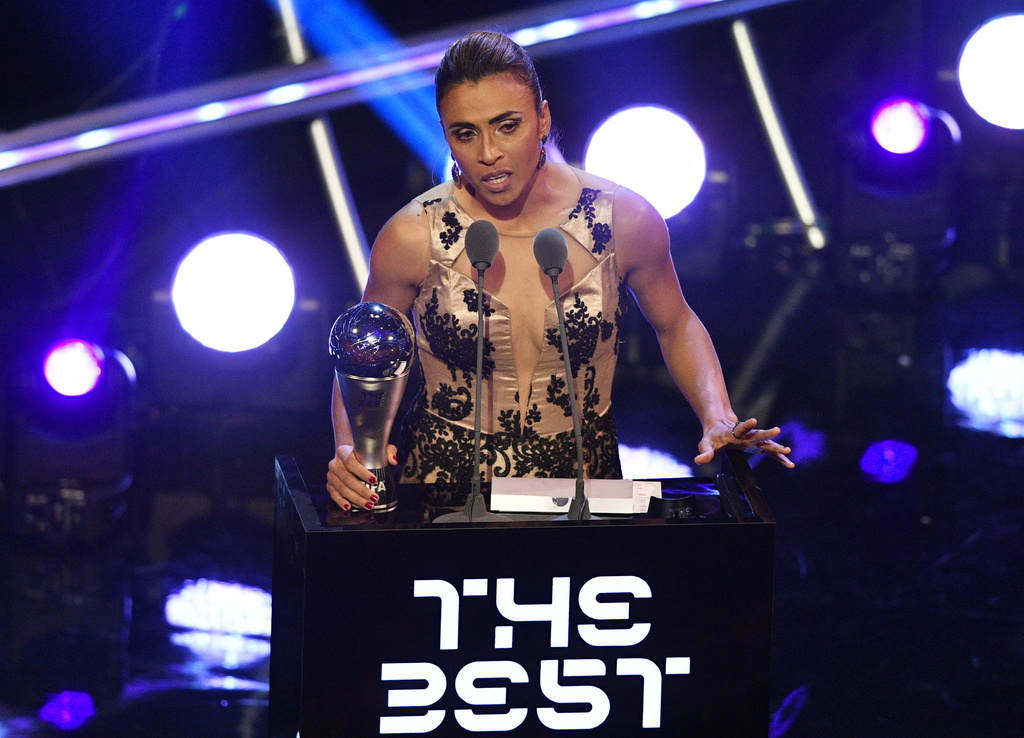 En 2018, la Brésilienne Marta a été élue meilleure joueuse lors de la cérémonie de trophées de la FIFA. (Archives)