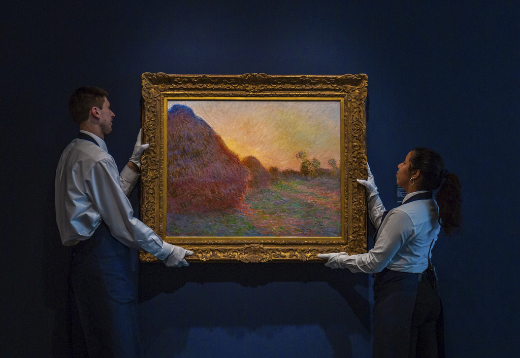La toile de 72 cm sur 92 fait partie d'une série peinte par Monet alors qu'il séjournait en Normandie durant l'hiver 1890-1891.