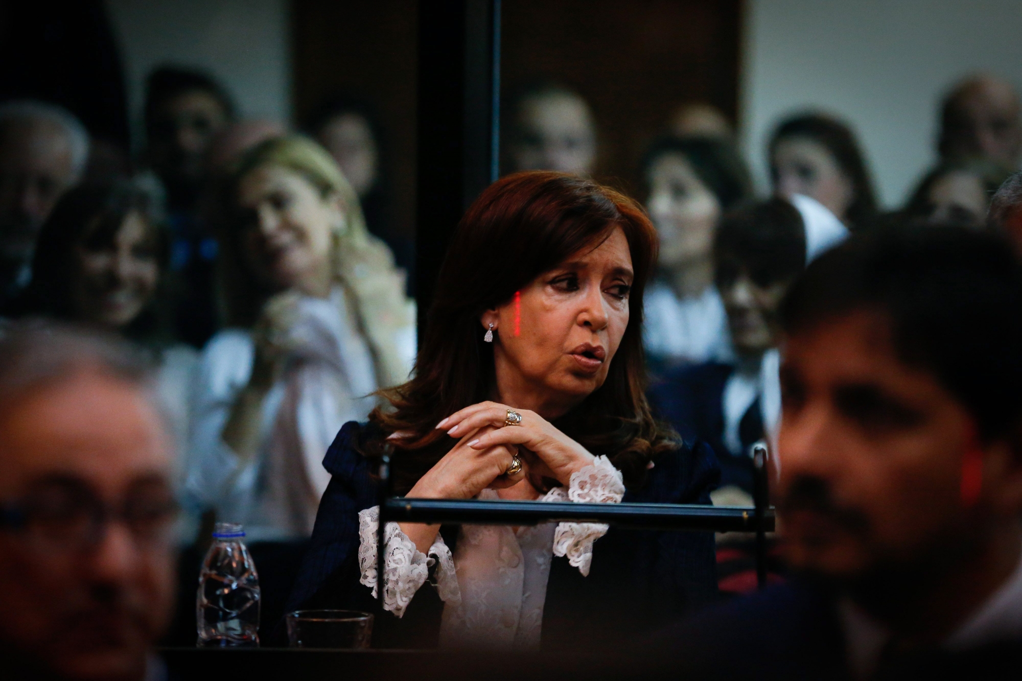 epa07589649 Former Argentinian President and current Senator Cristina Fernandez de Kirchner at the Federal Courts of Buenos Aires, Argentina, on 21 May 2019, for the beginning of the first trial against her for alleged corruption.  EPA/Carlos Brigo ARGENTINA CORRUPTION