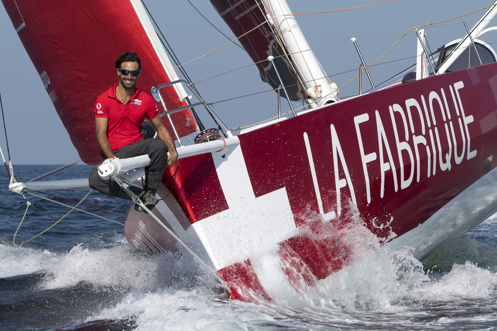 Alan Roura s'est élancé jeudi de New York pour tenter de battre le record de la traversée en monocoque de l'Atlantique nord. (Archives)